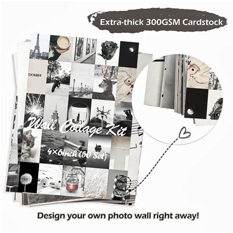 Buy Koskimer Black White Wall Collage Kit Aesthetic Pictures 50 Set