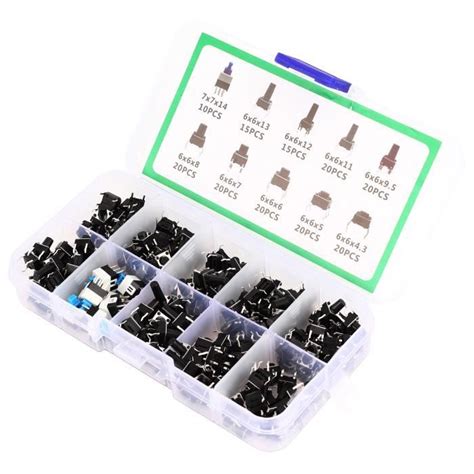 EJ life Ensemble d interrupteurs à boutonpoussoir 180pcs Interrupteur