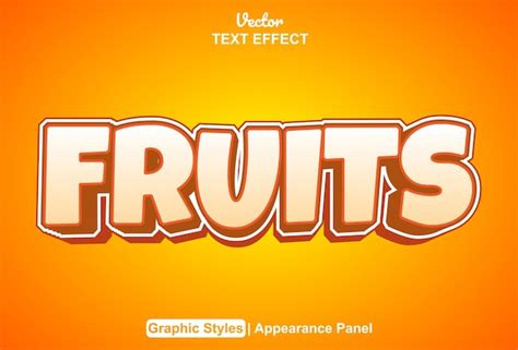 Efecto De Texto De Frutas Con Estilo Gr Fico Y Editable Vector Premium