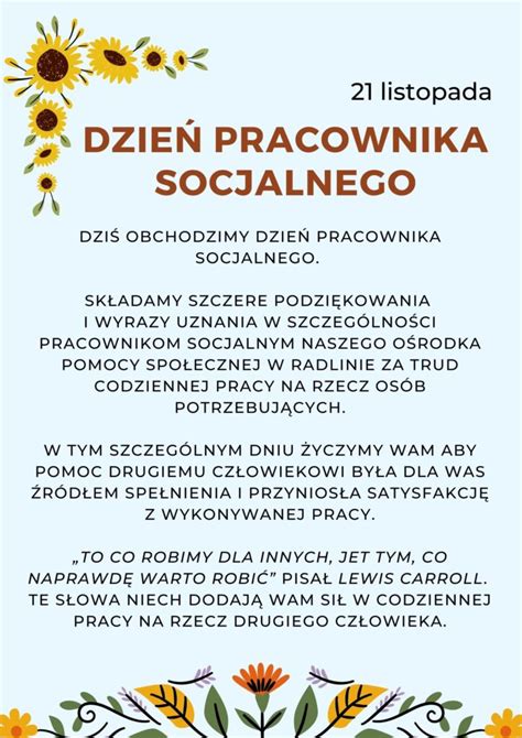 Dzie Pracownika Socjalnego Miasto Radlin