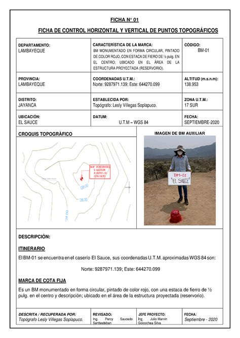 Ficha De Bms S Ficha De Control Horizontal Y Vertical De Puntos