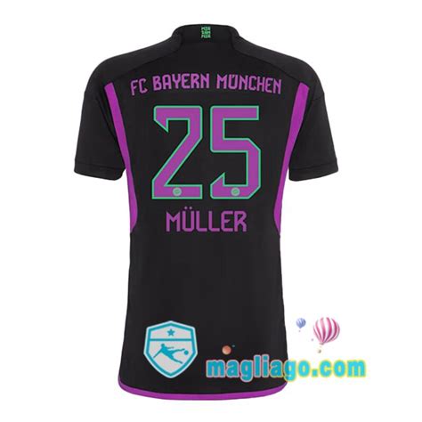 Nuova Maglia Calcio Bayern Monaco M Ller Seconda Nero Poco Prezzo