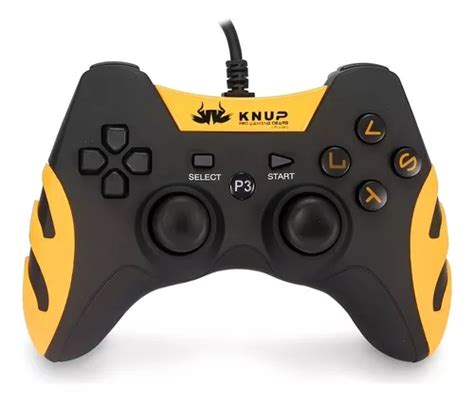 Controle Joystick Knup Kp Preto Amarelo