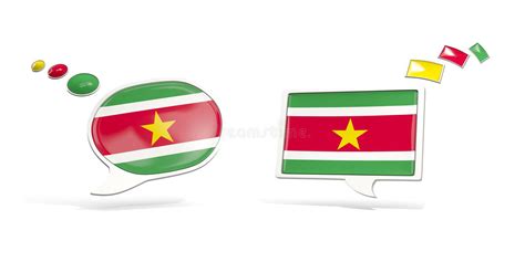 Dos Iconos De La Charla Con La Bandera De Suriname Stock de ilustración