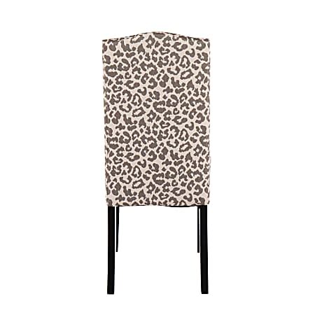 LumiSource Leopard Contemporary Dining Chair BlackBeige Office Depot