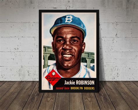 1953 JACKIE ROBINSON Topps 1 Baseball Card Print Vintage Etsy