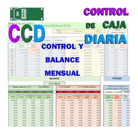 Control De Caja Diaria Planilla Mensual Excel Dlmg