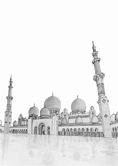 Sheikh Zayed Grand Mosque Drawing | جَامِع ٱلشَّيْخ زَايِد ٱلْكَبِيْر ...