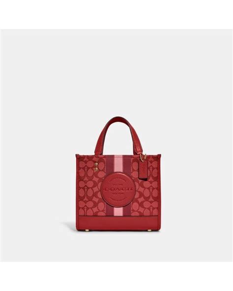 COACH Dempsey Tote 22 in Red | Lyst