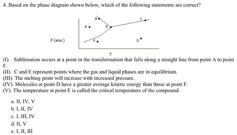 Consider The Phase Diagram Shown Choose The Statement Below That Is