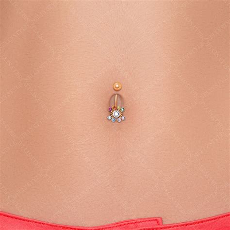 Surgical Steel Belly Button Ring Navel Ring 14 Gauge Belly Etsy