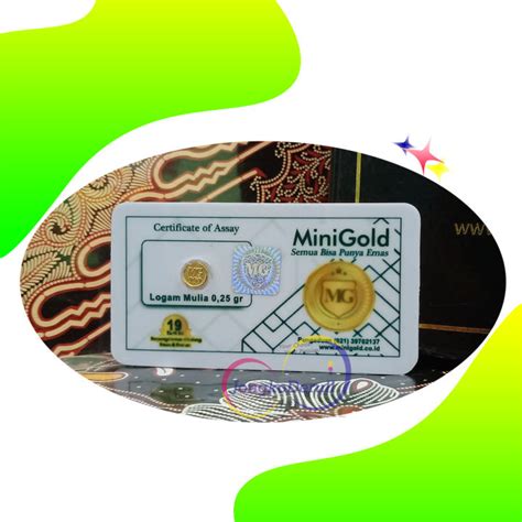 MiniGold Eksklusif Emas Logam Mulia Murni 24 Karat Ukuran 0 25 Gram