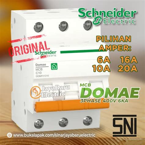 Jual MCB Schneider Domae 3P 3Phase 3Pole 6A 10A 16A 20A 6kA SNI Di