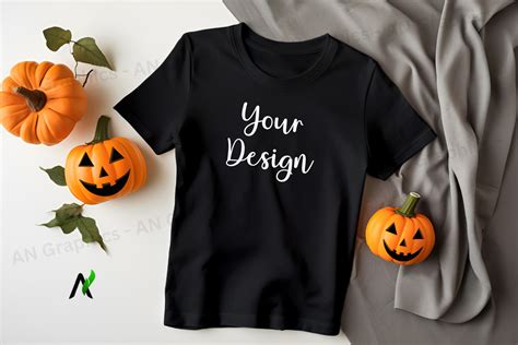 Royal Halloween T Shirt Mockup Black Graphic By AN Graphics