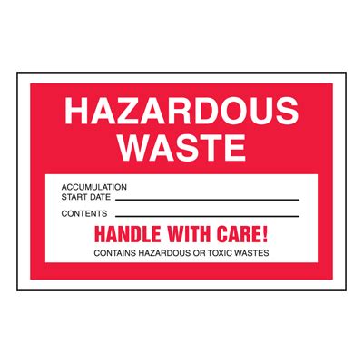 Hazardous Waste Labels Hazardous Waste Adhesive Vinyl 250 Roll