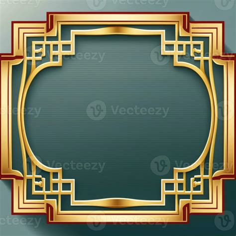 a gold frame with a green background and a gold border. generative ai ...