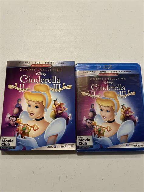 Cinderella Ii Iii Blu Ray Dvd Digital Disney Movie Club W Slipcover Brand New Ebay