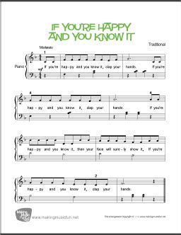 If You're Happy and You Know It | Free Easy Piano Sheet Music