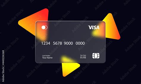 Visa Mastercard Credit Card Icon Glassmorphism Style Cashless