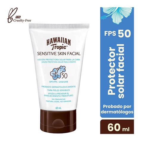 Protector Solar Hawaiian Tropic Sensitive Skin Facial FPS 50 Uso Diario