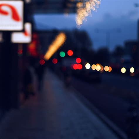 Bokeh Street Lights City Art Blue Ipad Wallpapers Free Download