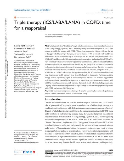 Pdf Triple Therapy Icslabalama In Copd Time For A Reappraisal