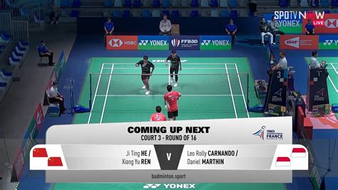 BWF MD Round Of 16HE REN Vs CARNA MARTH H L YONEX FRENCH