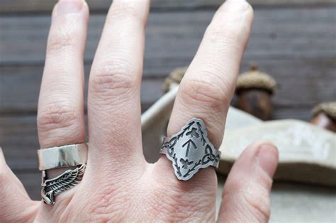 Raven Rune Ring Custom Rune The Wicked Griffin