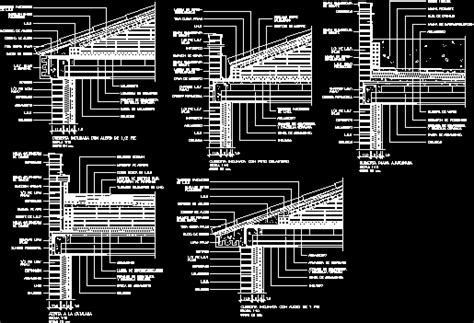 Detalles De Techos Con Tejas En Dwg Kb Librer A Cad