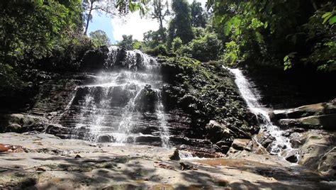 Waterfall Rainforest River Borneo Jungle Stock Footage Video (100% ...