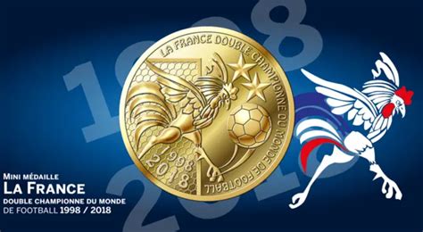 MÉDAILLE MONNAIE DE Paris Les Champions Du Monde 1998 2018 Neuve