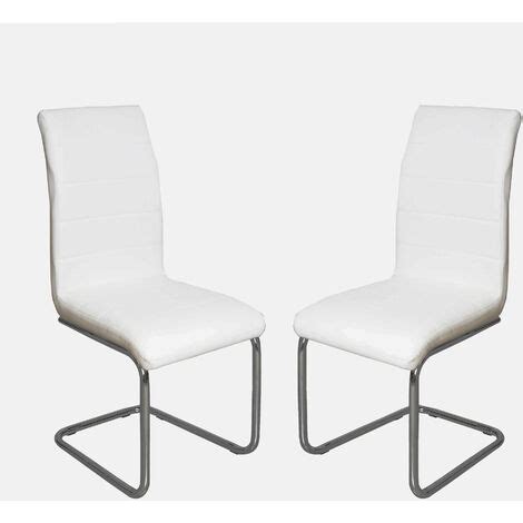 Dmora Ensemble de 2 chaises modernes en éco cuir pour salle à manger