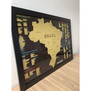 Mapa Do Brasil De Raspar Unlocked Moldura X Cm Mapa De