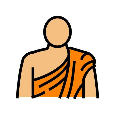 Buddhist Monk Buddhism Color Icon Vector Illustration 28220275 Vector