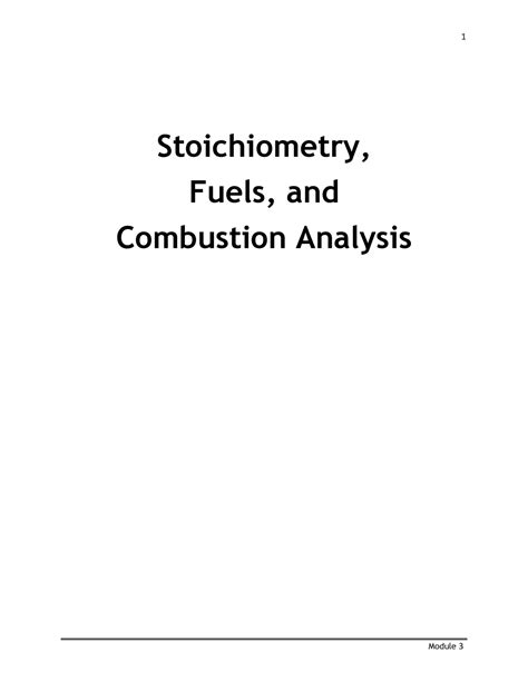 Stoichiometry 1st Year Stoichiometry Fuels And Combustion