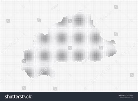 Pixel Dotted Map Burkina Faso Grey Stock Vector Royalty Free