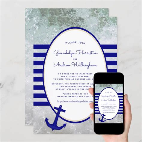 Nautical Cruise Ship Wedding Ceremony Invitation Zazzle