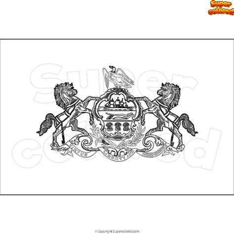 Coloring page Flag of Pennsylvania United States - Supercolored.com