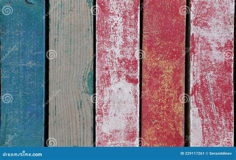 Blue And Red Vintage Wooden Background Stock Image Image Of Natural