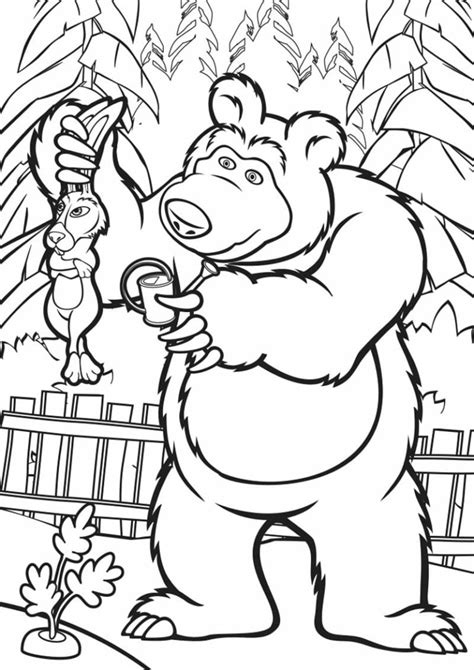 Masha And The Bear Coloring Pages 100 For Kids Printable