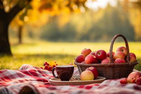 Una Escena Serena De Picnic En El Parque Foto Premium