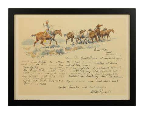 Lot of 3 framed color Charlie Russell prints depicting Western Cowboy themes by Penn Prints, 1958, a