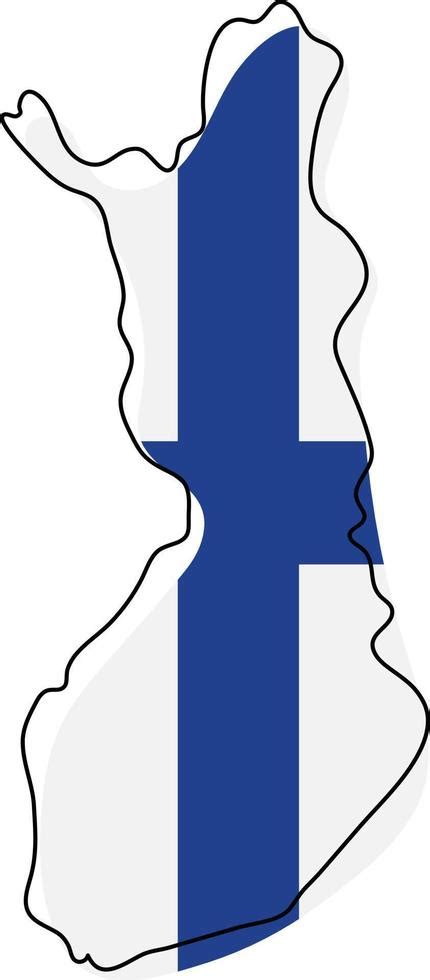 Gestileerde Overzichtskaart Van Finland Met Het Pictogram Van De