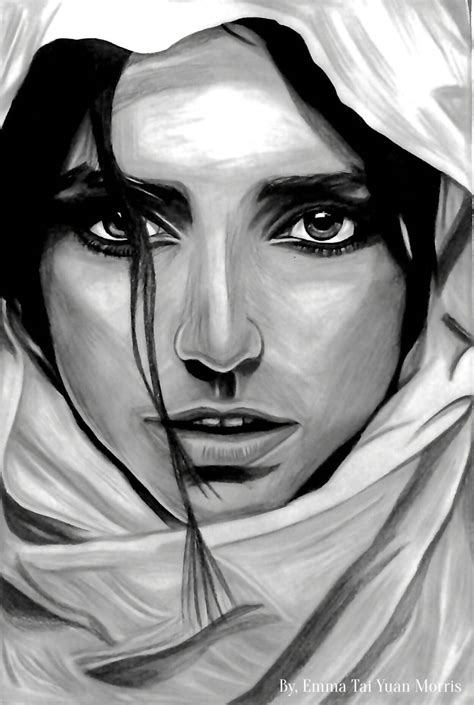 Some Cool Middle Eastern Girl Portrait Artwork Personally Hand Drawn