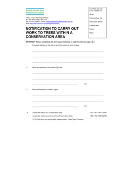 Fillable Online Bathnes Gov Tree Work Notification Form Bathnes Gov