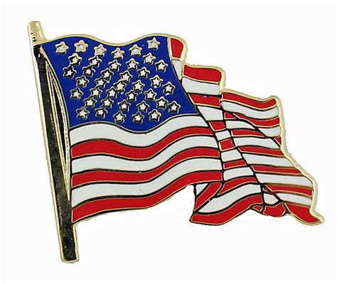 American Flag Pin Waving Style