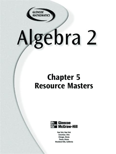 Glencoe Algebra Workbook Answer Key Pdf Fill Online Printable