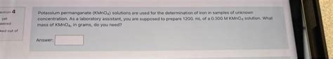 Solved What Is The Molarity Of The Sodium Ions Prepared