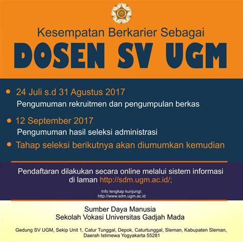 Dibuka Kesempatan Berkarir Sebagai Dosen Tetap Non Pns Sv Ugm Sekolah