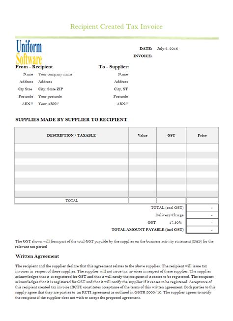 ABN Tax Invoice